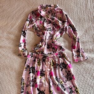 Victoria's Secret Pink and Black Floral Pajama Set